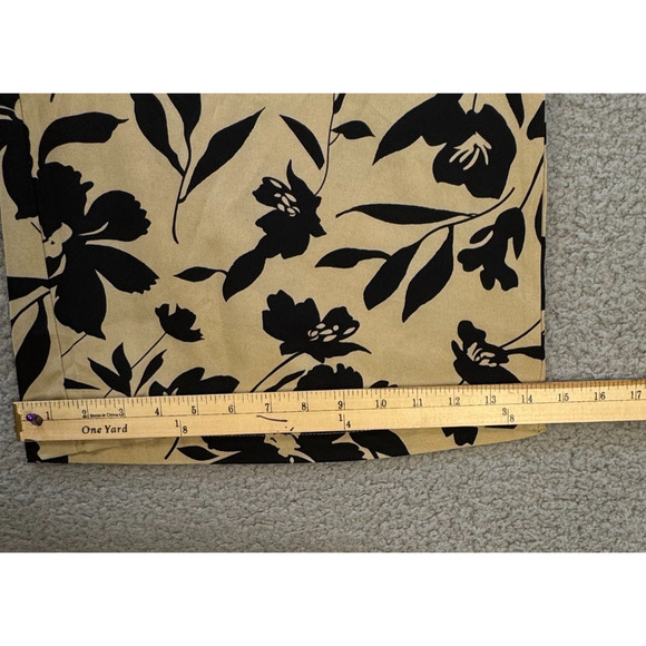 Emery Rose Womens Tan Black Floral Wide Leg Pants XL Regular - Picture 3 of 10